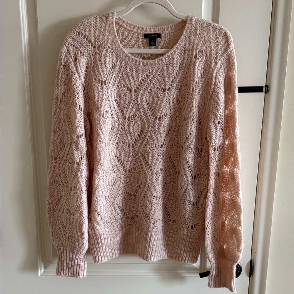 Halogen Delicate Knit Sweater in Blush